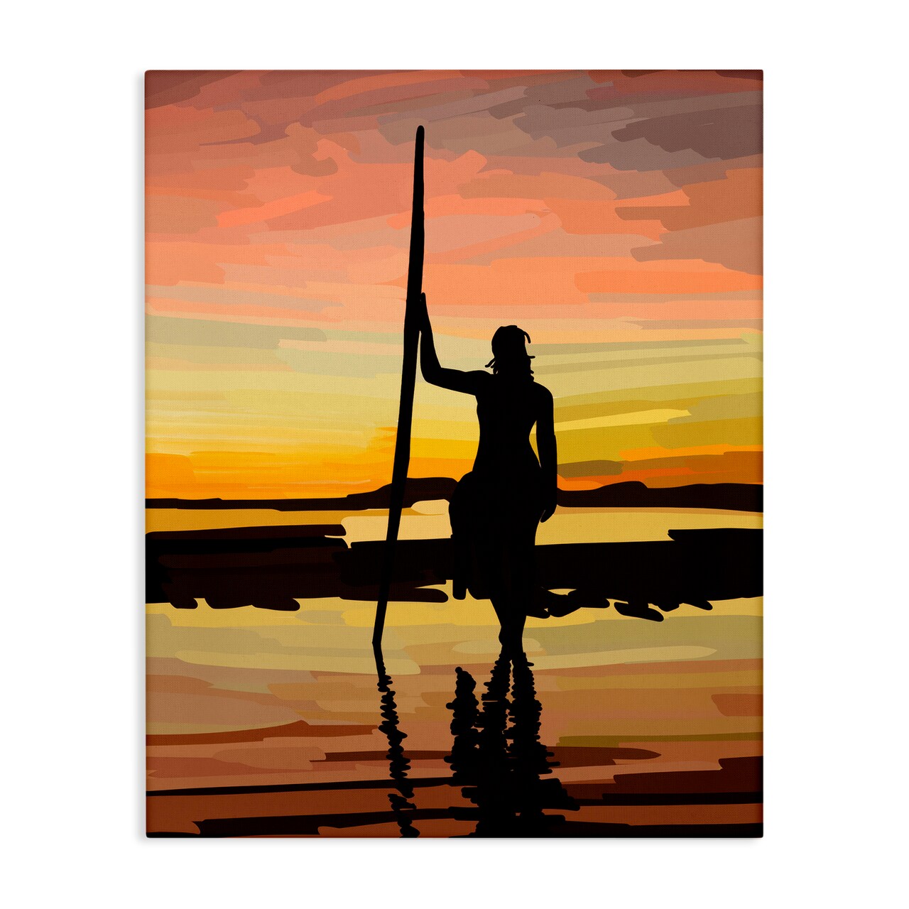 Stupell Industries Sunset Surfer Silhouette Canvas Wall Art Design by Amelia Noyes